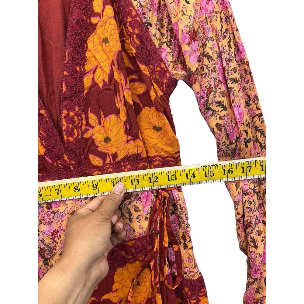 Free People Mexicali Rose Maxi Dress Boho Size Medium Multicolored - Picture 8 of 13